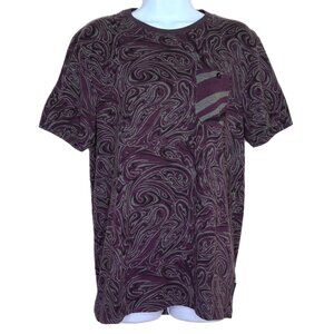 Ted Baker London Top Soft Tee Short Sleeve Stretch Purple & Gray Sz 4 US Sz M